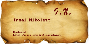 Irsai Nikolett névjegykártya