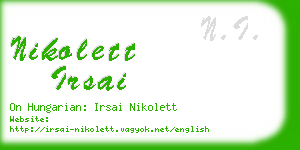 nikolett irsai business card